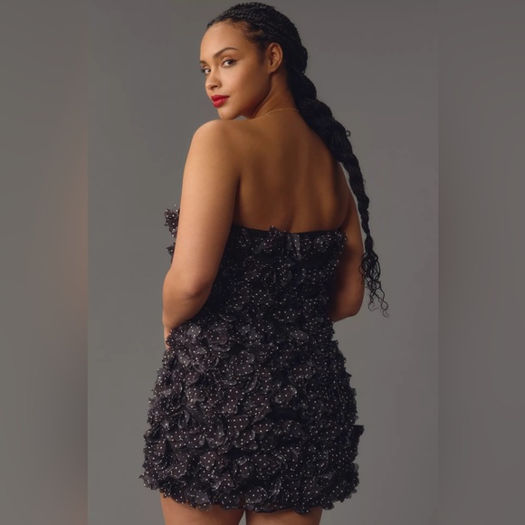 Anthropologie 3D Floral Polka Dot Mini Dress - Picture 7 of 16